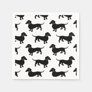 Cute Black Dachshund Pattern Napkins