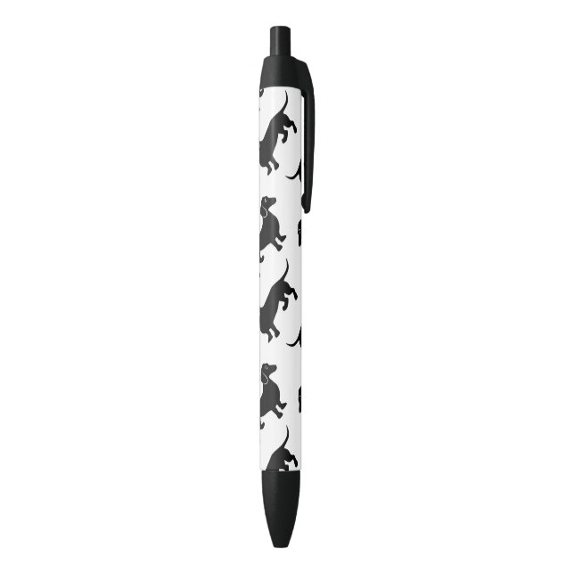 Cute Black Dachshund Pattern Pen (Bottom (Vertical))