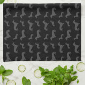 Cute black dachshund pattern towel (Folded)