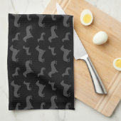 Cute black dachshund pattern towel (Quarter Fold)