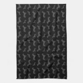 Cute black dachshund pattern towel (Vertical)
