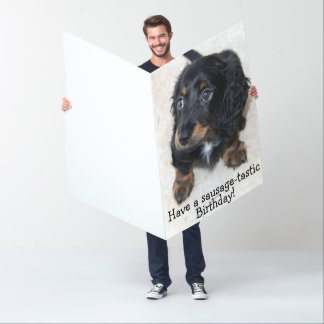 Cute black Dachshund Puppy Dog Birthday Card