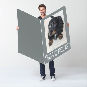Cute black Dachshund Puppy Dog Birthday Card