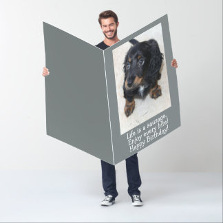 Cute black Dachshund Puppy Dog Birthday Card