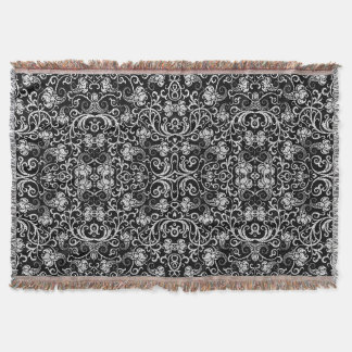 Cute black dalmatian flowers background design throw blanket