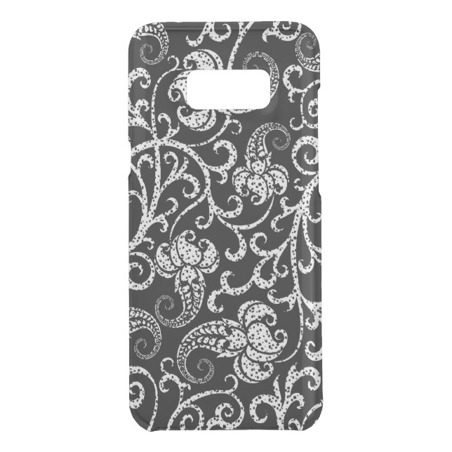 Cute black dalmatian flowers background design uncommon samsung galaxy case (Back)