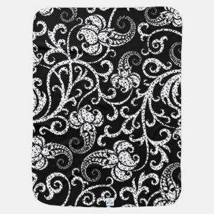 Cute black dalmatian flowers design swaddle blanket