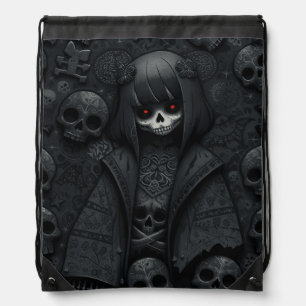 Cute black dark Skull Halloween Candy back Bag