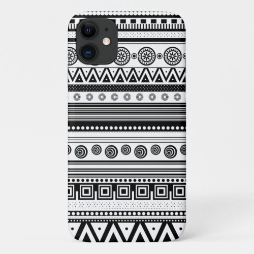 Cute black decorative aztec texture iPhone 11 case