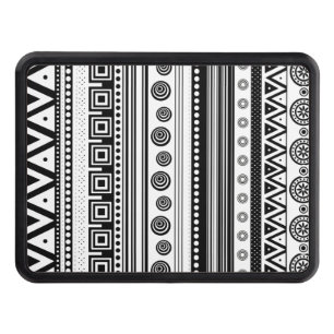 Cute black decorative aztec texture hitch cover
