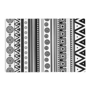 Cute black decorative aztec texture placemat