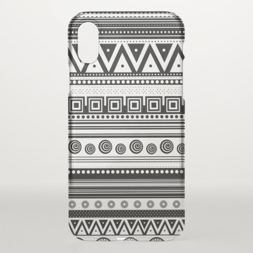 Cute black decorative aztec wood texture iPhone XS case