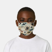 Cute Black Dinosaur Dino Party Kids' Cloth Face Mask (Worn)