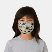 Cute Black Dinosaur Dino Party Kids' Cloth Face Mask (Worn)