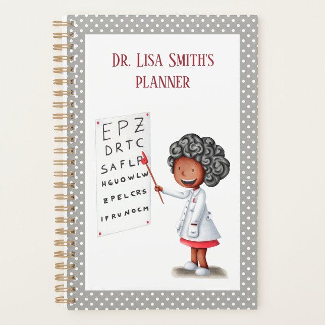 Cute Black Doctor Nurse  Planner (Front)