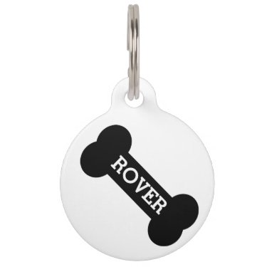 Cute Black Dog Bone - Personalized
