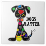 Cute Black Dog Dogs Matter Cartoon Ceramic Tile at Zazzle