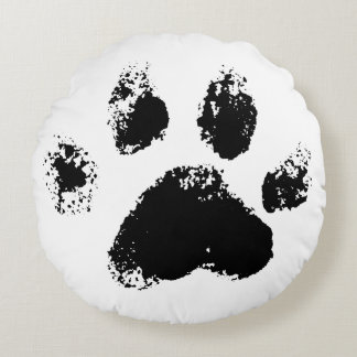 cute black dog lovers round pillow