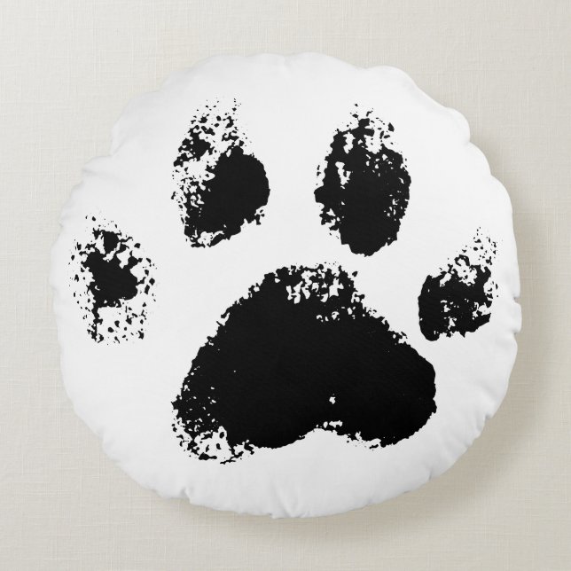 cute black dog lovers round pillow (Front)