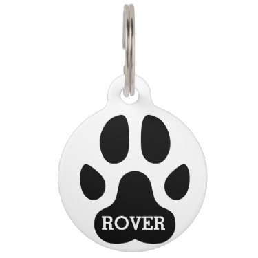 Cute Black Dog Paw Print - Personalized