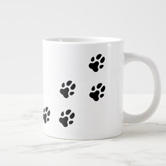 Cute Black Dog Paw Prints