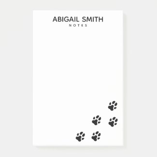 Cute Black Dog Paw Prints - Personalized