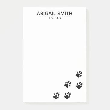 Cute Black Dog Paw Prints - Personalized