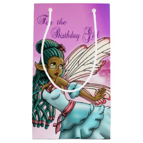 Cute Black Fairy Birthday Small Gift Bag