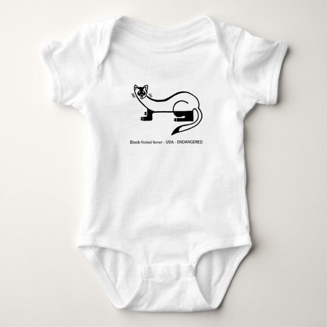 Cute Black-footed FERRET -Animal activist - Baby Bodysuit (Front)