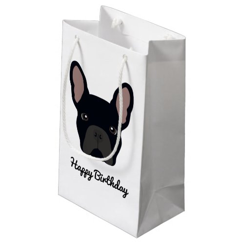 Cute Black French Bulldog Birthday Small Gift Bag