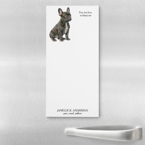 Cute Black French Bulldog Magnetic Notepad
