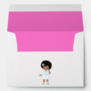 Cute Black Girl Spa Party Birthday Envelope