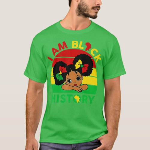 Cute Black Girl With Afro Hair And Red Green Bow B T_Shirt