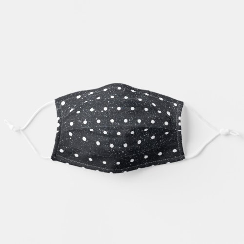 Cute Black Glitter White Polka Dot Pattern Trendy Adult Cloth Face Mask