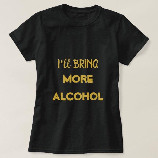 Cute Black Gold Bachelorette Bridesmaid  T-Shirt (Design Front)