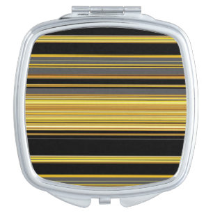 Cute black golden stripes compact mirror