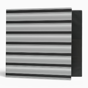 Cute black gray stripes 3 ring binder