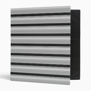 Cute black gray stripes 3 ring binder