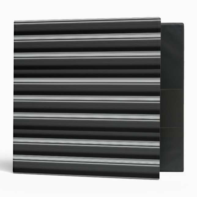 Cute black gray stripes 3 ring binder (Front/Inside)
