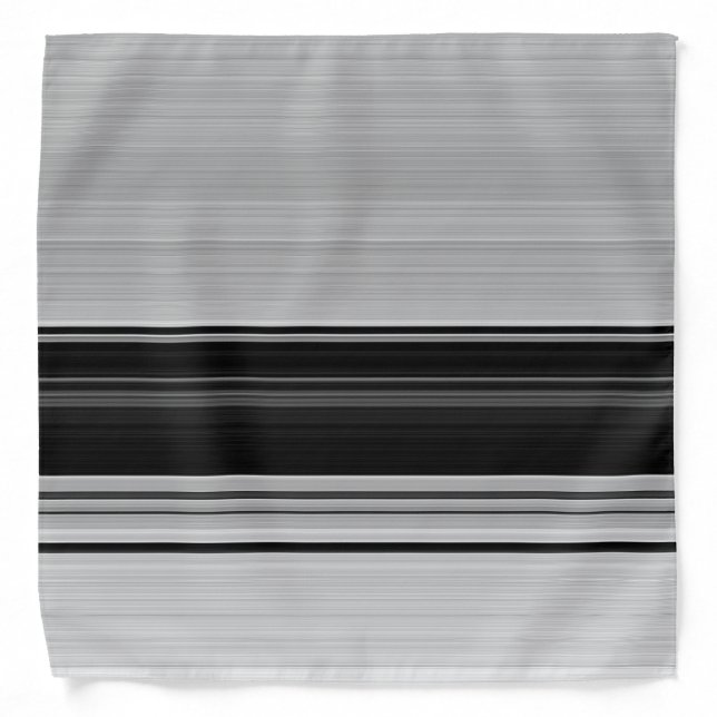 Cute black gray stripes bandana (Front)