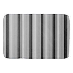 Cute black gray stripes bath mat