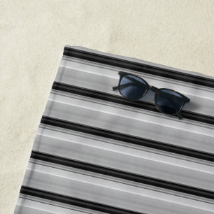 Cute black gray stripes beach towel