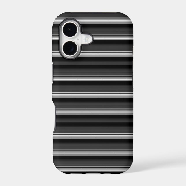 Cute black gray stripes Case-Mate iPhone case (Back)