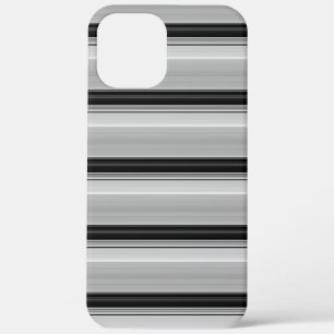Cute black gray stripes iPhone 12 pro max case