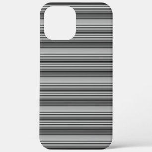 Cute black gray stripes iPhone 12 pro max case