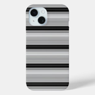 Cute black gray stripes iPhone 15 case