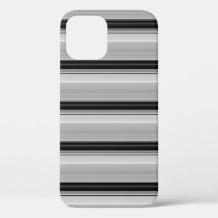 Cute black gray stripes iPhone 12 pro case