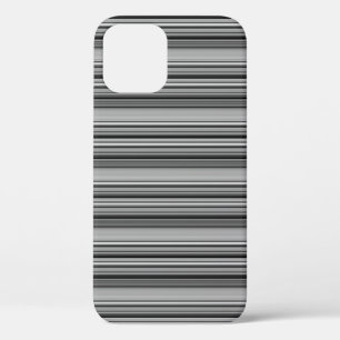 Cute black gray stripes iPhone 12 pro case