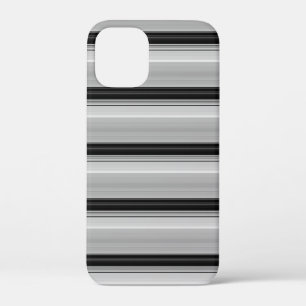 Cute black gray stripes iPhone 12 mini case