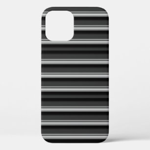 Cute black gray stripes iPhone 12 pro case